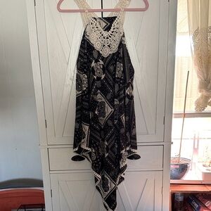 Dress the Population Black and Cream Asymmetrical Dress